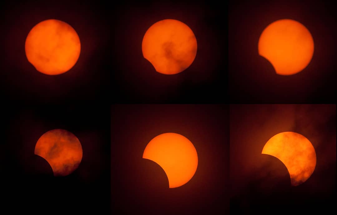 Imagen de las fases del eclipse del año 2019