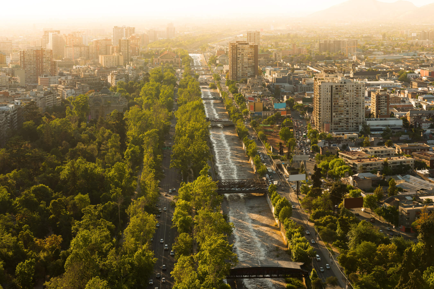 Imagen aérea de Santiago